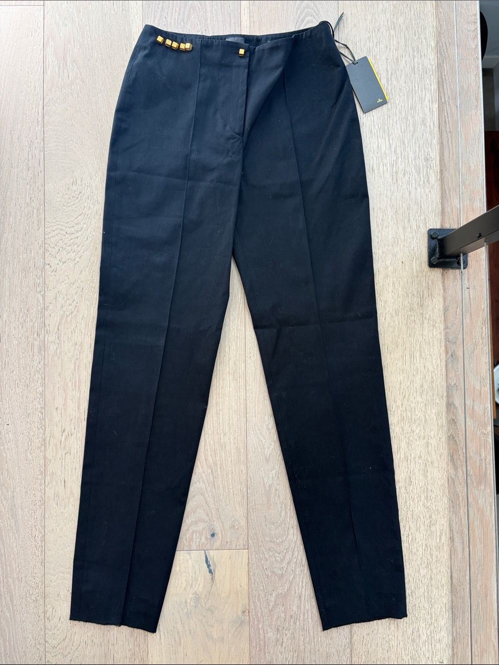 Fendi Black Dress Trousers with Gold Stud Detail